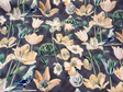 Enchanted Garden Cloud Cotton Fabric - Cloud Charcoal Gray Floral Bird Butterfly Turtle Print, 54" Width (1 Yard)