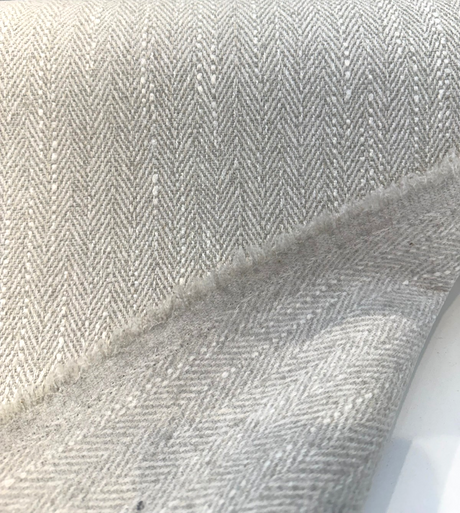 Barrington Driftwood Ivory Herringbone PK Chenille Fabric - Driftwood Ivory Herringbone, 57" Width (1 Yard)