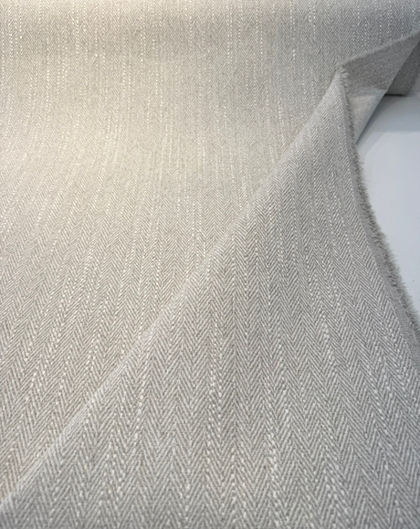 Barrington Driftwood Ivory Herringbone PK Chenille Fabric - Driftwood Ivory Herringbone, 57" Width (1 Yard)