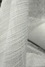 Aloha Sheer White Polyester Fabric - Textured Sheer Weave, White, 110" Wide (By The Yard)