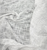 Aloha Sheer White Polyester Fabric - Textured Sheer Weave, White, 110" Wide (By The Yard)