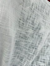 Aloha Sheer White Polyester Fabric - Textured Sheer Weave, White, 110" Wide (By The Yard)
