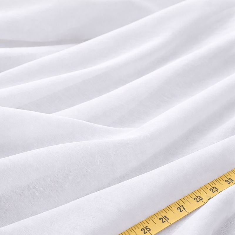 Batiste White Sheer Polyester Fabric - White Sheer Drapery, 118" Width (By The Yard)
