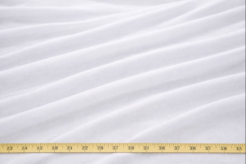 Batiste White Sheer Polyester Fabric - White Sheer Drapery, 118" Width (By The Yard)
