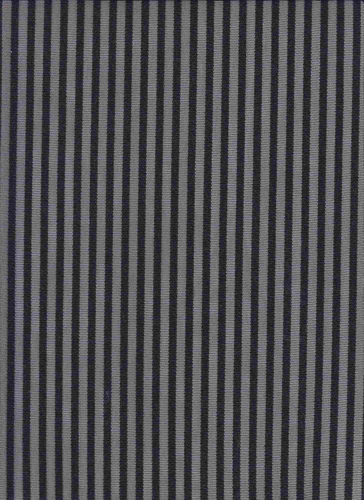 Mesh Vertical Stripe Black Fabric