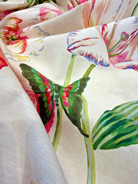 Enchanted Garden Primavera Cotton Fabric - Primavera Floral Bird Print, 54" Width (1 Yard)