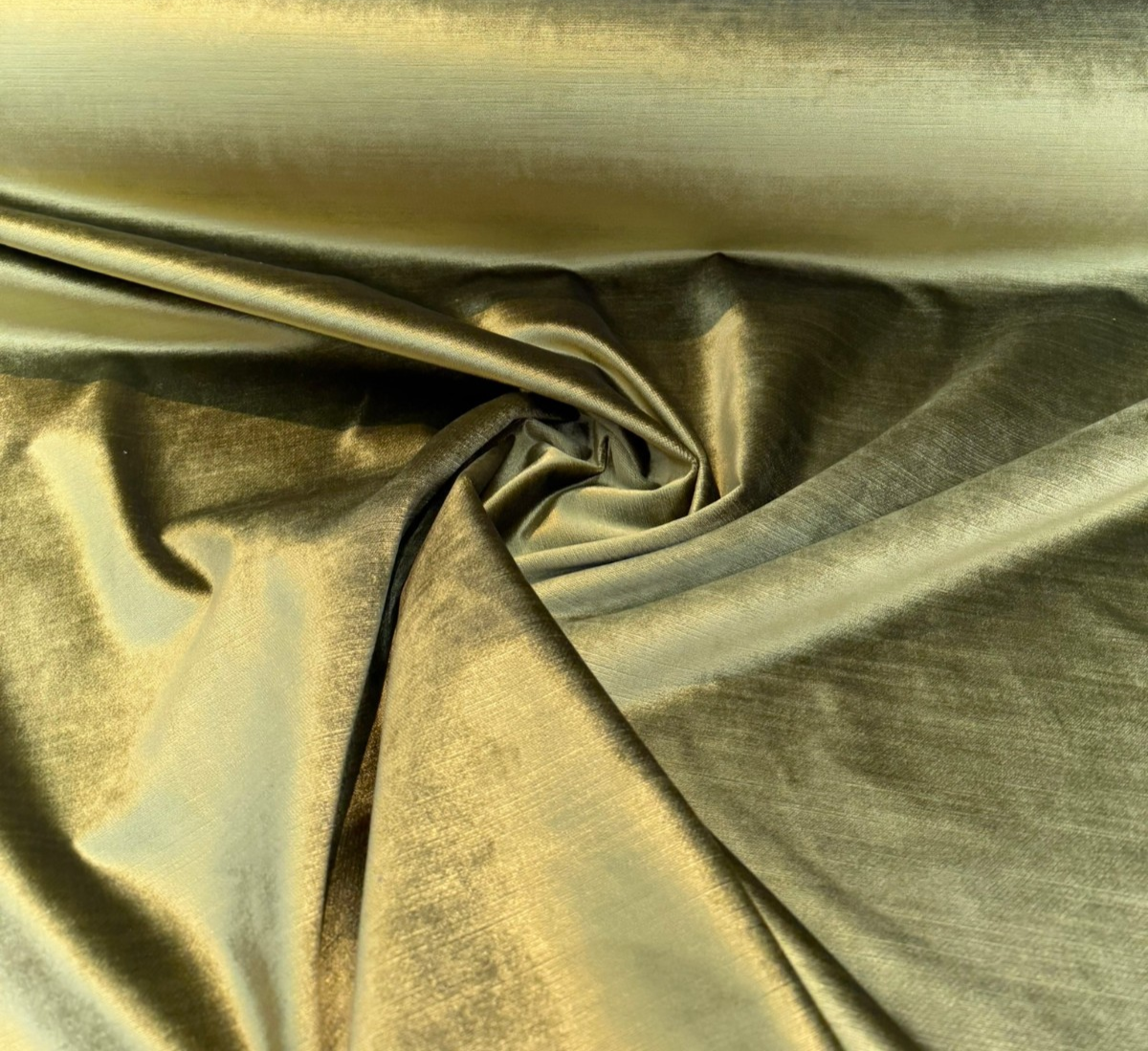 Luxury Velvet 100 Percent Polyester Fabric - Olive Green, Heavy Upholstery, 54" Width (1 Yard)