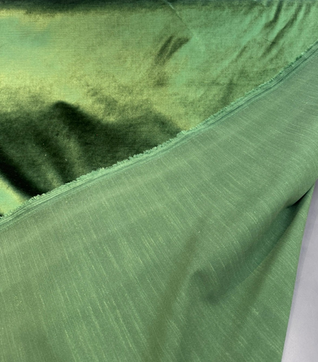 Luxury Velvet Hunter Green Heavy Upholstery Fabric - Hunter Green, 54" Width (1 Yard)