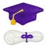 Purple Graduation Edible Cupcake Toppers - 150 Pieces