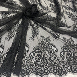 3 Yards Chantilly Embroidered Lace Fabric with Eyelash Scallop