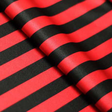 Lucky Stripes Polyester Spandex Fabric - Multi Stripe Print, 58/60" Width (1 Yard)
