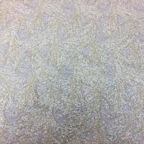 Cozy Pop Thread Floral Sequins Fabric - 100 Percent Polyester, Floral Sequin Lace, 52" Width, No Stretch (1 Yard)
