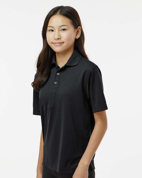 Front view of Paragon Youth Saratoga Performance Mini Mesh Polo Pack 6 for outdoor and active wear