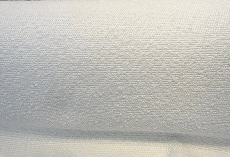 Bloke Boucle Upholstery Fabric - Snow White, 54" Width, Railroaded (1 Yard)