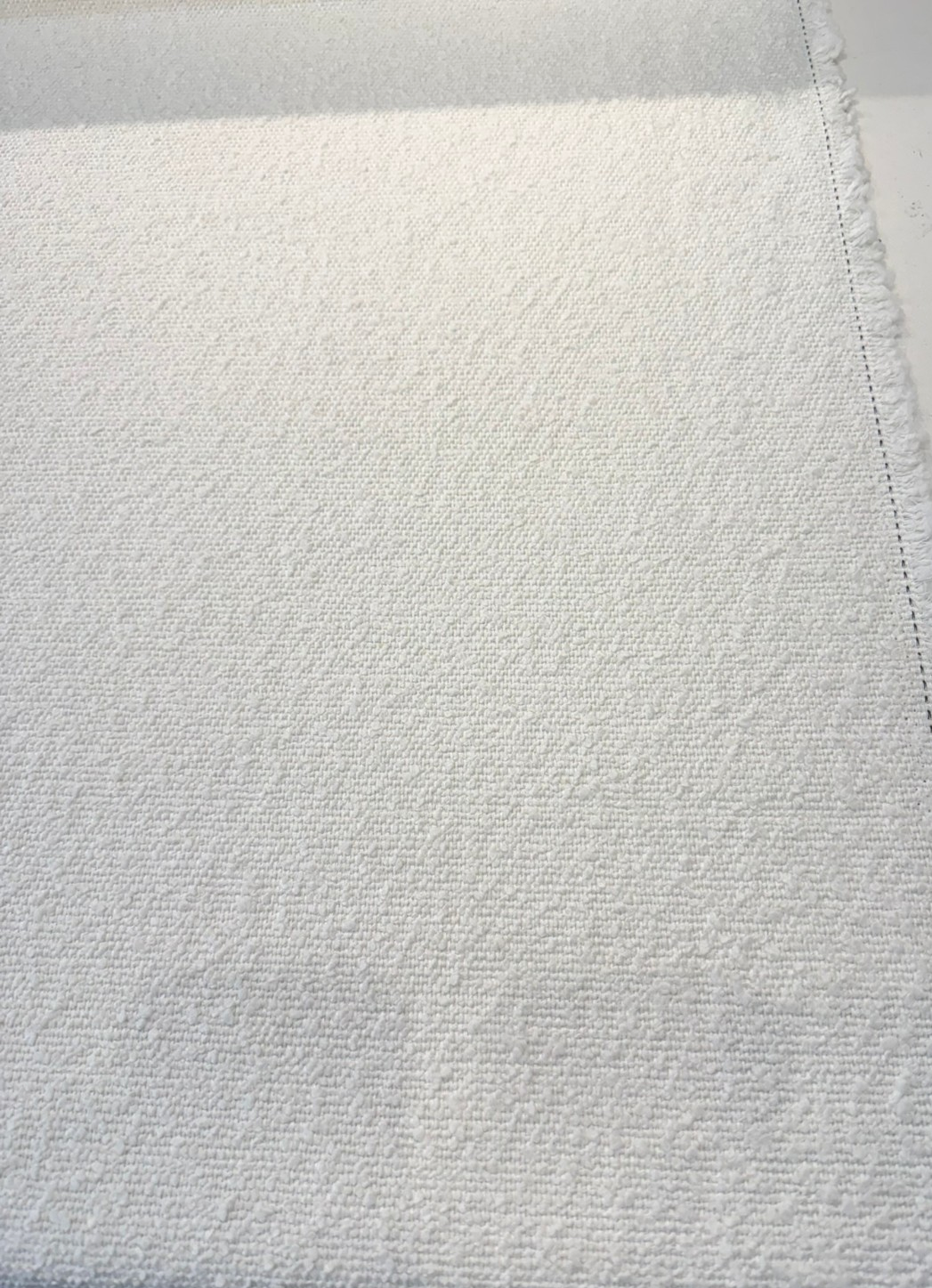 Bloke Boucle Upholstery Fabric - Snow White, 54" Width, Railroaded (1 Yard)