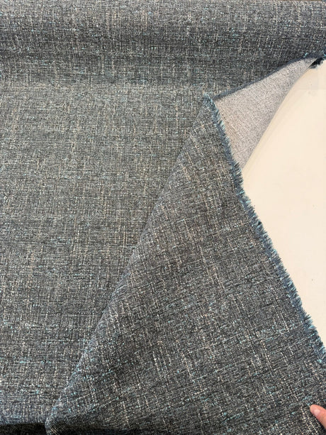 PK Pike Place Texture 100 Percent Polyester Fabric - Deep Sea Blue Teal Tweed, 56" Width (1 Yard)