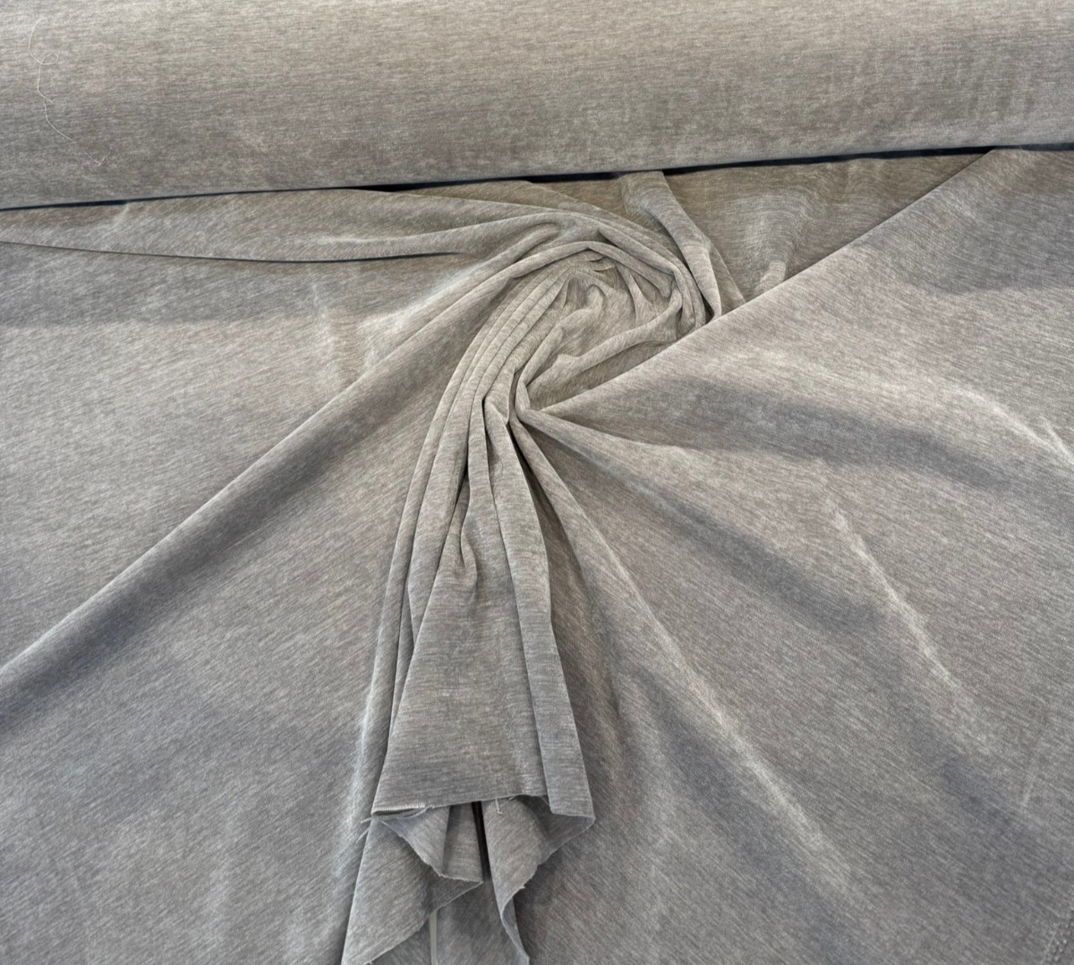 Velvet Dolphin Gray Polyester Velvet Fabric - Dolphin Gray, Solid Texture, 54" Width (1 Yard)