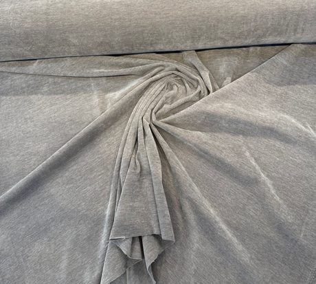 Velvet Dolphin Gray Polyester Velvet Fabric - Dolphin Gray, Solid Texture, 54" Width (1 Yard)
