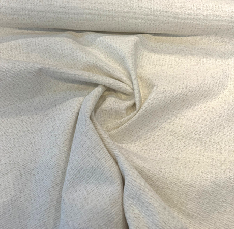 Panama Opal Ivory Blend Chenille Upholstery Chenille Fabric - Ivory White, Textured, 54" Width (1 Yard)