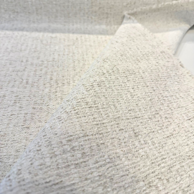 Panama Opal Ivory Blend Chenille Upholstery Chenille Fabric - Ivory White, Textured, 54" Width (1 Yard)
