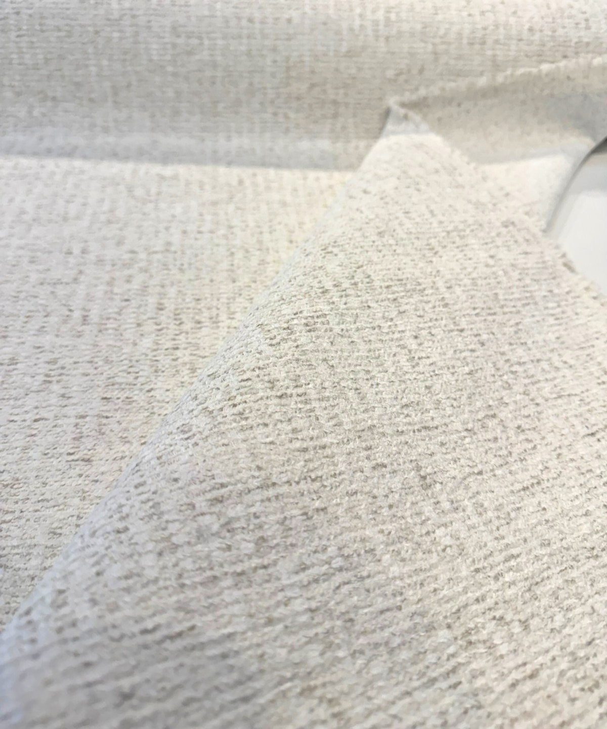 Panama Opal Ivory Blend Chenille Upholstery Chenille Fabric - Ivory White, Textured, 54" Width (1 Yard)