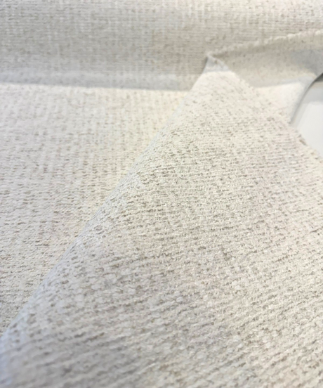 Panama Opal Ivory Blend Chenille Upholstery Chenille Fabric - Ivory White, Textured, 54" Width (1 Yard)