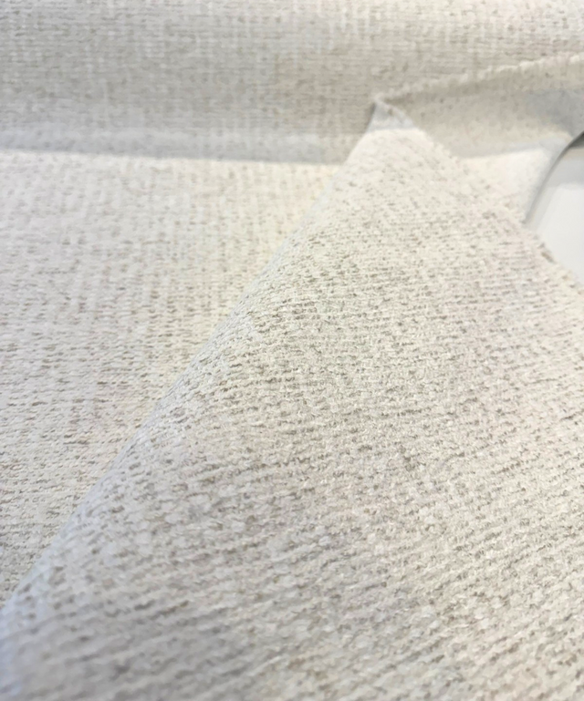 Panama Opal Ivory Blend Chenille Upholstery Chenille Fabric - Ivory White, Textured, 54" Width (1 Yard)