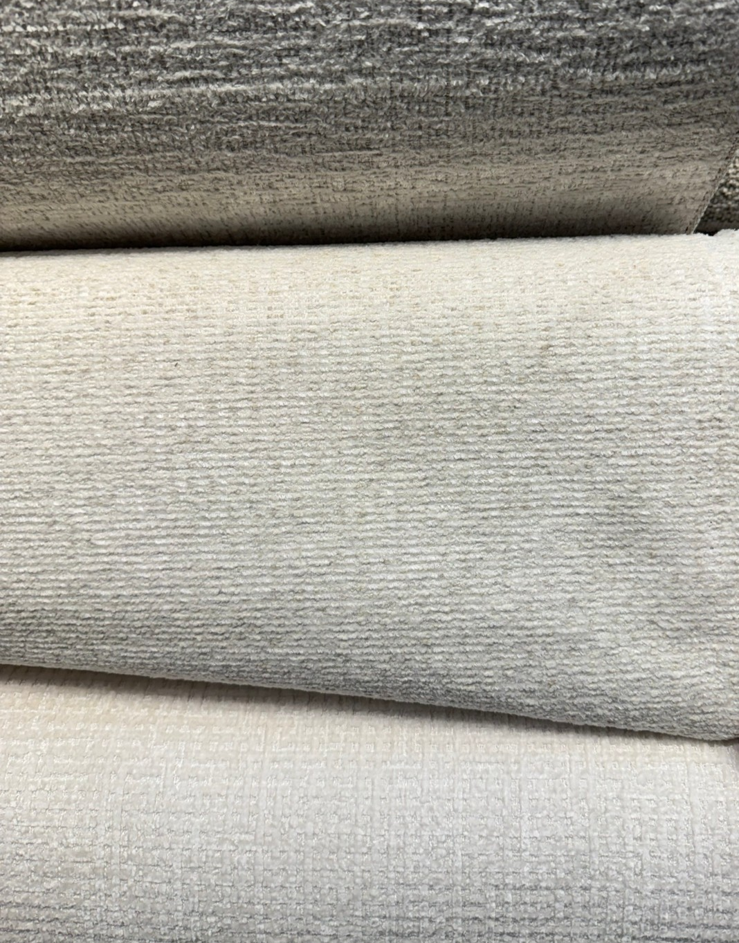 Panama Opal Ivory Blend Chenille Upholstery Chenille Fabric - Ivory White, Textured, 54" Width (1 Yard)