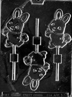 Cute Bunny with Basket Lolly Chocolate Mold - LPE108