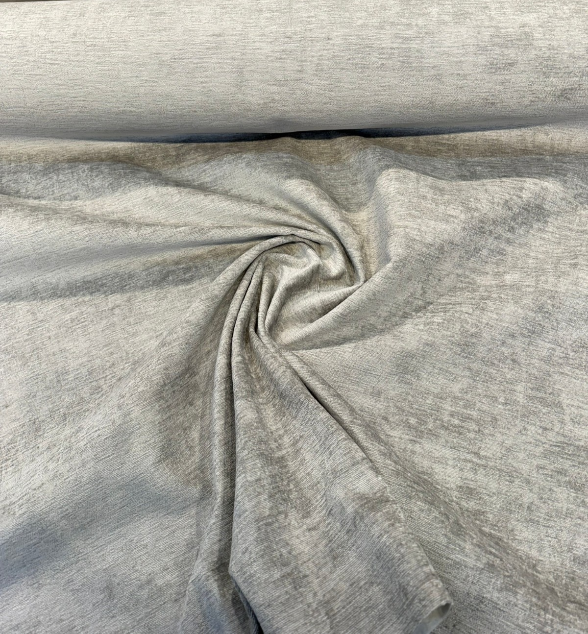 Empire Feather Gray Lush Chenille Upholstery Fabric - Feather Gray, 55" Width (1 Yard)