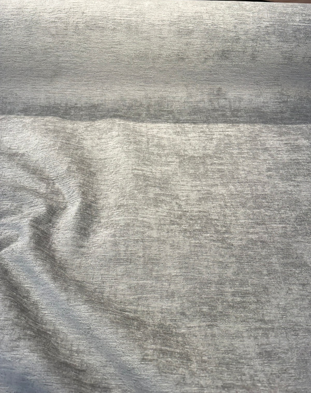 Empire Feather Gray Lush Chenille Upholstery Fabric - Feather Gray, 55" Width (1 Yard)