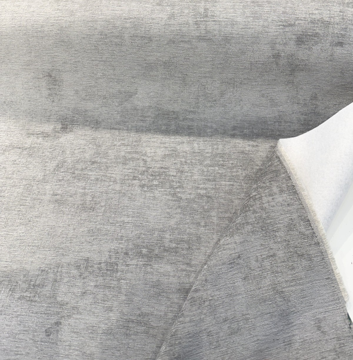 Empire Feather Gray Lush Chenille Upholstery Fabric - Feather Gray, 55" Width (1 Yard)