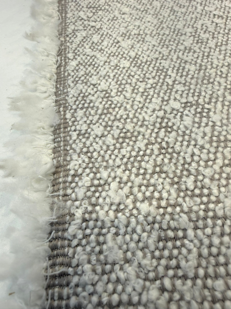 Bloke Cotton Boucle Fabric - Pumice White, Boucle Texture, 54" Width (1 Yard)