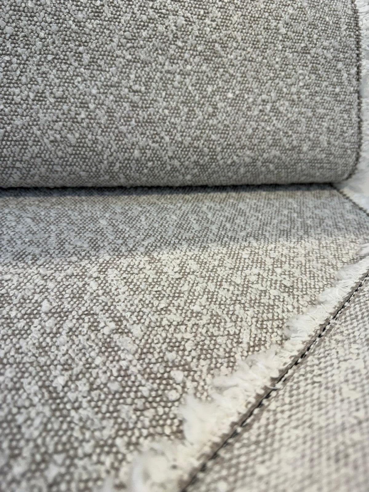 Bloke Cotton Boucle Fabric - Pumice White, Boucle Texture, 54" Width (1 Yard)