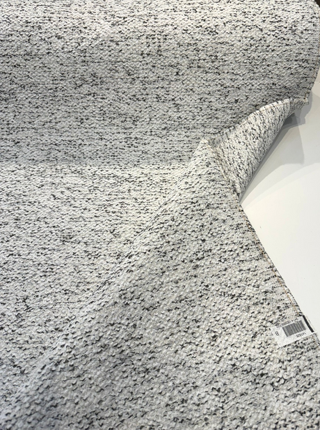 Dreamy Smoke Revolution Polypropylene Fabric - Black White Bouclé Texture, 54" Width (1 Yard)