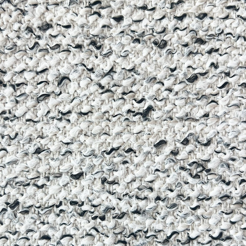 Dreamy Smoke Revolution Polypropylene Fabric - Black White Bouclé Texture, 54" Width (1 Yard)