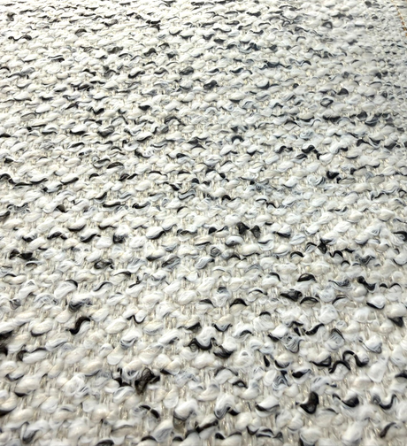 Dreamy Smoke Revolution Polypropylene Fabric - Black White Bouclé Texture, 54" Width (1 Yard)