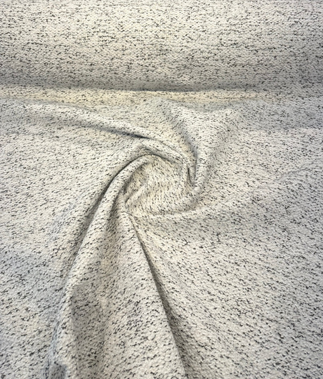 Dreamy Smoke Revolution Polypropylene Fabric - Black White Bouclé Texture, 54" Width (1 Yard)