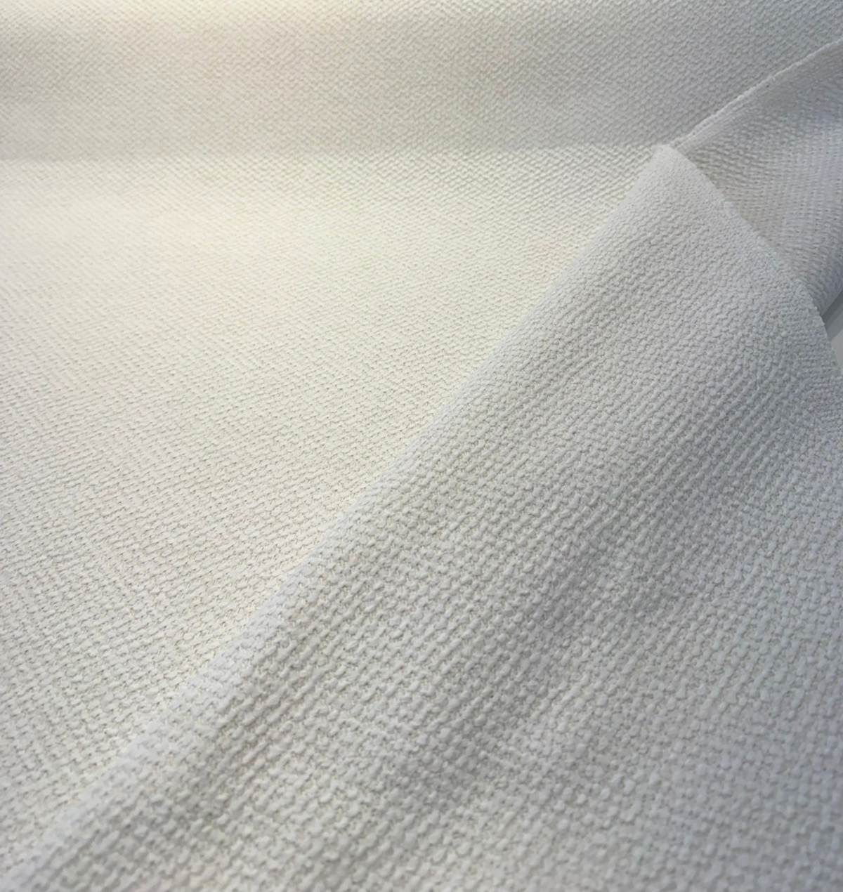 Dreamy Ivory White Revolution Boucle Upholstery Fabric - Ivory White Boucle Texture, 54" Width (1 Yard)
