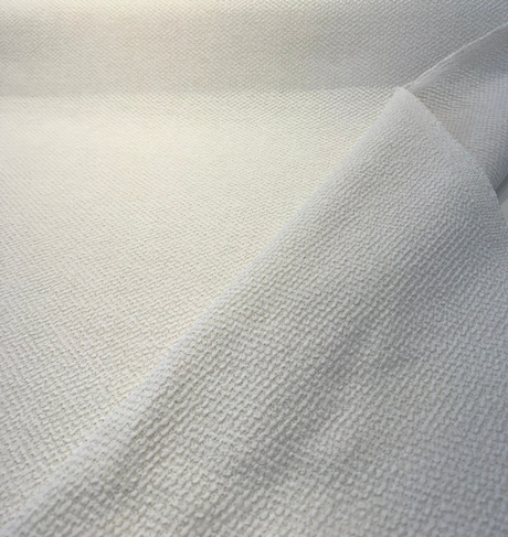 Dreamy Ivory White Revolution Boucle Upholstery Fabric - Ivory White Boucle Texture, 54" Width (1 Yard)