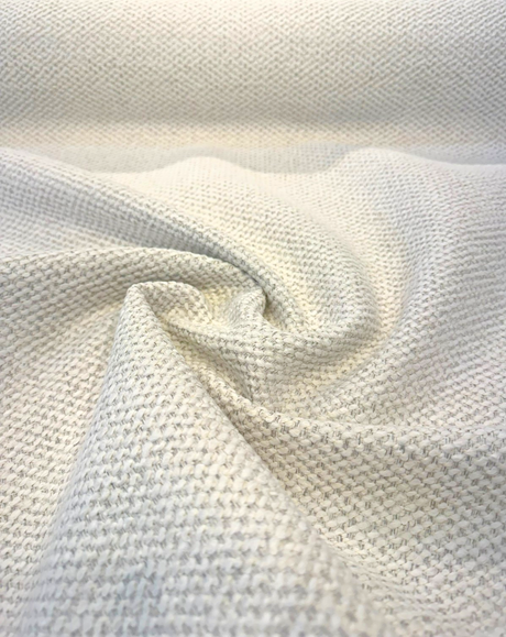 Dreamy Chalk Gray Revolution Boucle Upholstery Fabric - Chalk White Gray, Bouclé Texture, 54" Width (1 Yard)