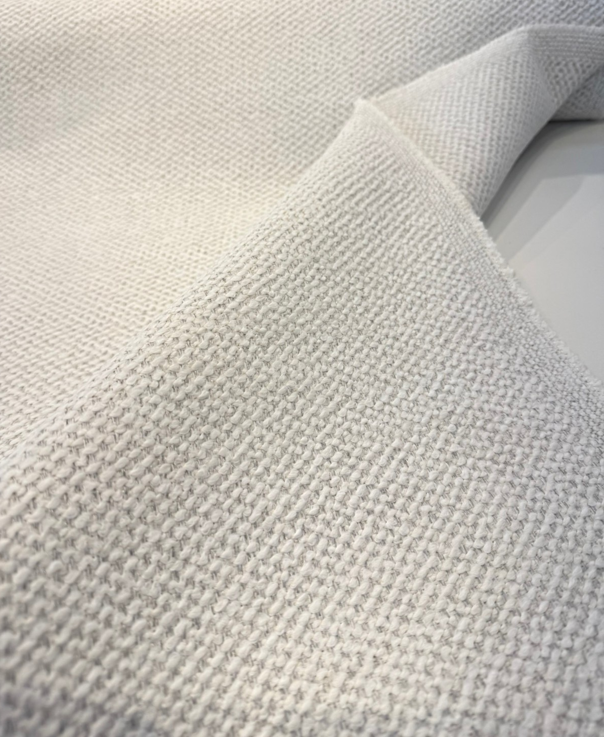 Dreamy Chalk Gray Revolution Boucle Upholstery Fabric - Chalk White Gray, Bouclé Texture, 54" Width (1 Yard)