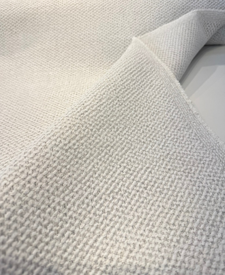 Dreamy Chalk Gray Revolution Boucle Upholstery Fabric - Chalk White Gray, Bouclé Texture, 54" Width (1 Yard)