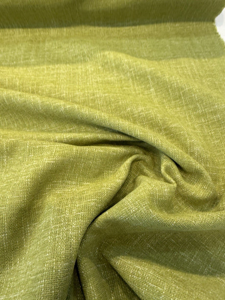 Bali Citron Green Lime Soft-Touch Chenille Upholstery Drapery Fabric - Citron Green Lime, Textured Woven, 56" Width (By The Yard)