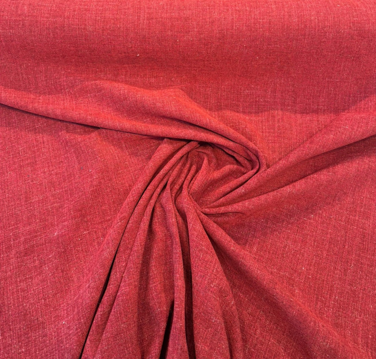 Bali Ember Red Soft-Touch Chenille Upholstery Drapery Fabric - Ember Red, Textured Weave, 56" Width (By The Yard)