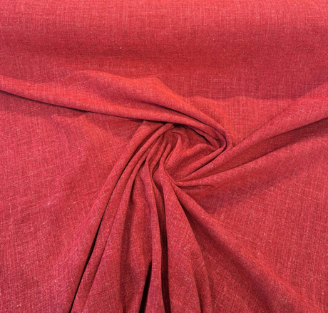 Bali Ember Red Soft-Touch Chenille Upholstery Drapery Fabric - Ember Red, Textured Weave, 56" Width (By The Yard)