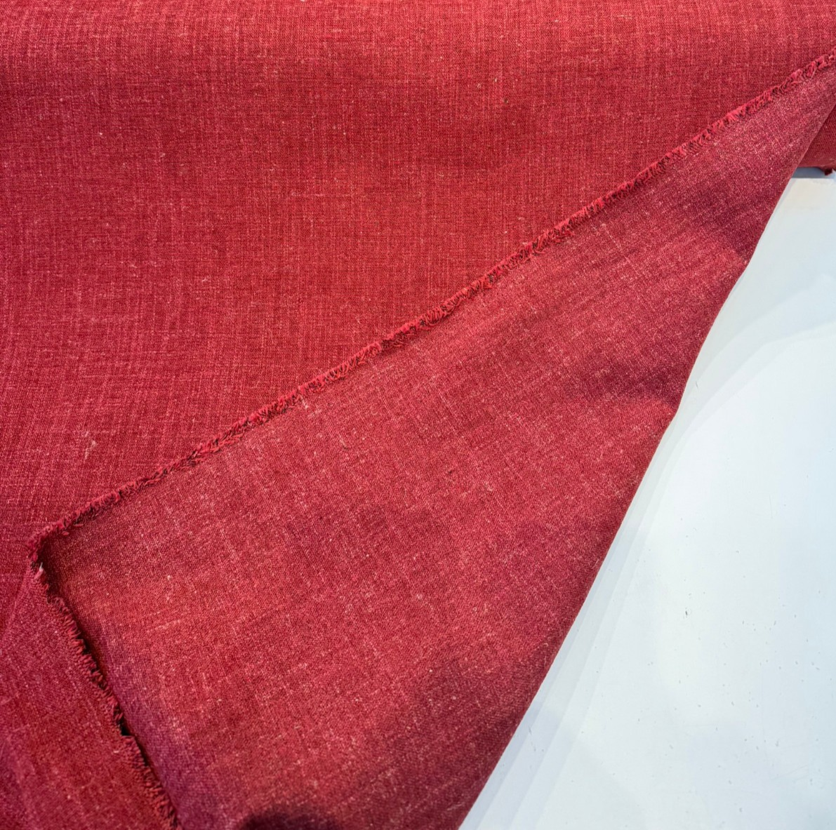 Bali Ember Red Soft-Touch Chenille Upholstery Drapery Fabric - Ember Red, Textured Weave, 56" Width (By The Yard)