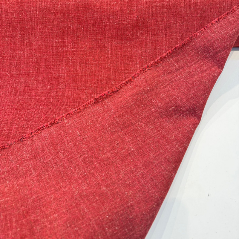 Bali Ember Red Soft-Touch Chenille Upholstery Drapery Fabric - Ember Red, Textured Weave, 56" Width (By The Yard)