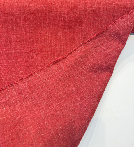 Bali Ember Red Soft-Touch Chenille Upholstery Drapery Fabric - Ember Red, Textured Weave, 56" Width (By The Yard)