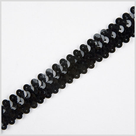 1" Black Stretch Sequin